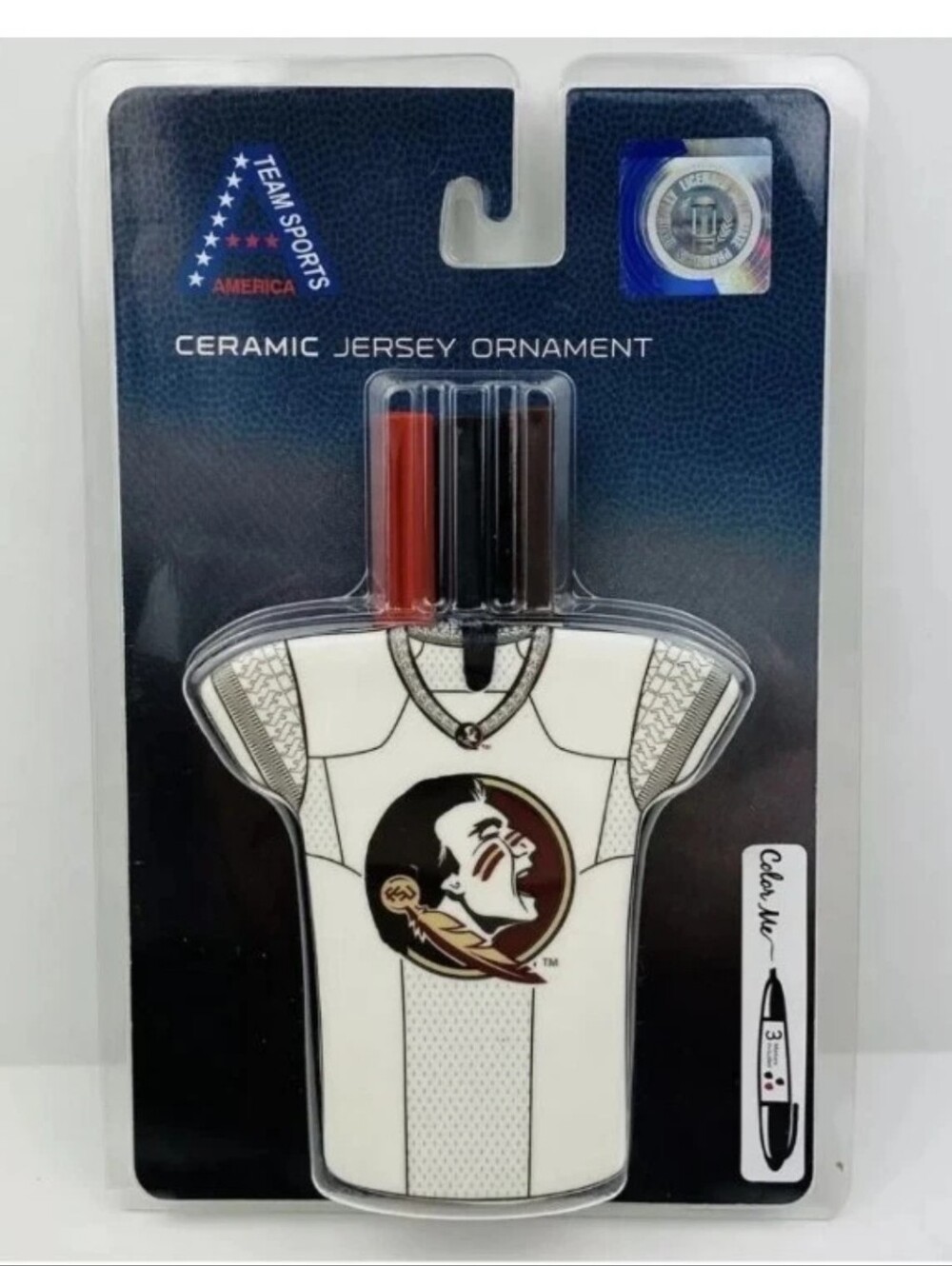 Florida State University Personalized Jersey Ornament w/ Team Color Markers